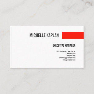Modern Schlichtes, einfaches Minimalistisches Rot Visitenkarte