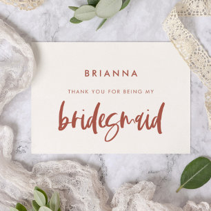Modern Schnee pink Bridesmaid danke Textkarte Einladung