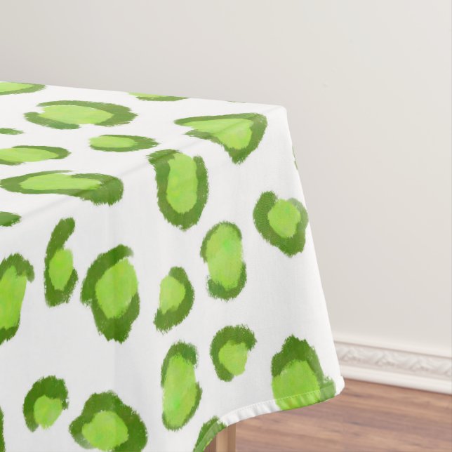 Modern schneebedecktes Muster Tierfarbe Grün Tischdecke (Beispiel)