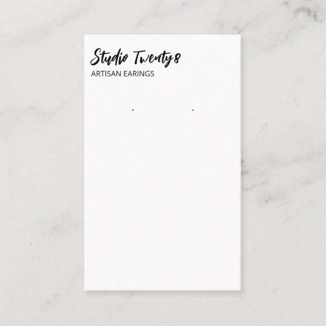 Modern Schriftart Earring Display Cards Visitenkarte (Vorderseite)