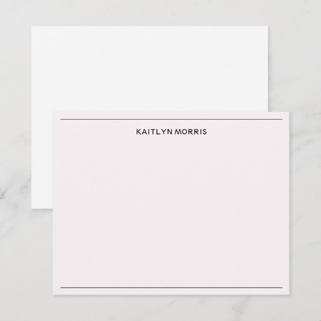 Modern Schwarz Monogramm Lässig, ultrahell Mitteilungskarte (Vorne/Hinten)