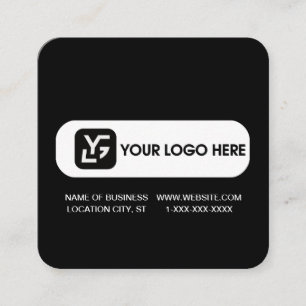 Modern Schwarz-Weiß-Logo Quadratische Visitenkarte