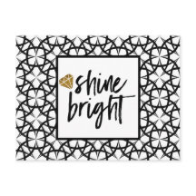 Modern Schwarz-weiße Gold Card Shine