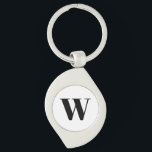 Modern Schwarz-weißer, benutzerdefinierter Anfangs Schlüsselanhänger<br><div class="desc">Individuell,  personalisieren Monogramm,  Initial,  Buchstaben Schwarz und Weiß moderne elegante klassische chic Skript raffiniert stilvolle Schlüsselanhänger.</div>