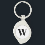 Modern Schwarz-weißer, benutzerdefinierter Anfangs Schlüsselanhänger<br><div class="desc">Individuell,  personalisieren Monogramm,  Initial,  Buchstaben Schwarz und Weiß moderne elegante klassische chic Skript raffiniert stilvolle Schlüsselanhänger.</div>