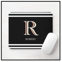 Modern Schwarz-weißer Name für Personalisierte Mon