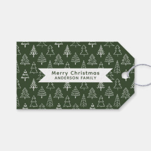Modern Scribble Weihnachtsbaum Geschenkanhänger