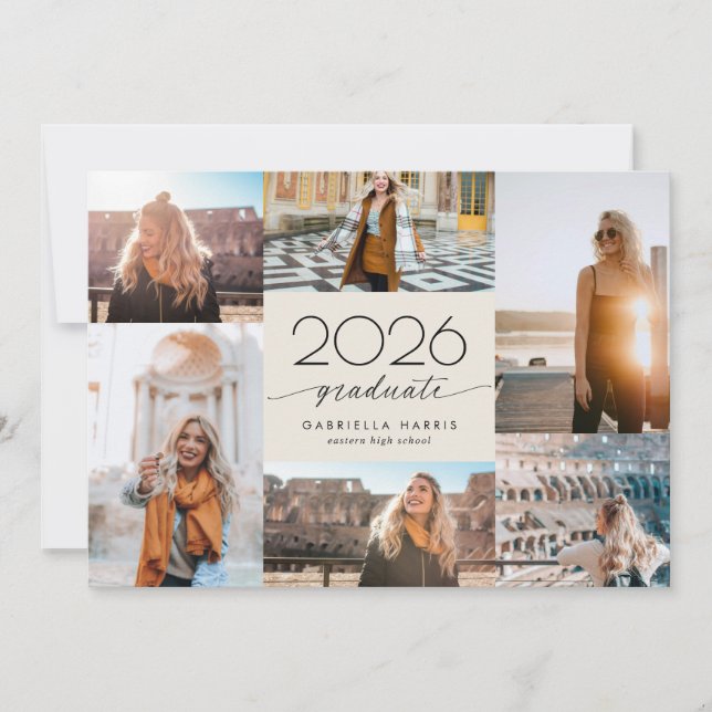 Modern Script 2026 Abschlussfeier  Einladung (Vorderseite)