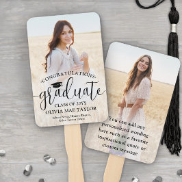 Modern Script 2 Photo Graduation Congratulations Fächer