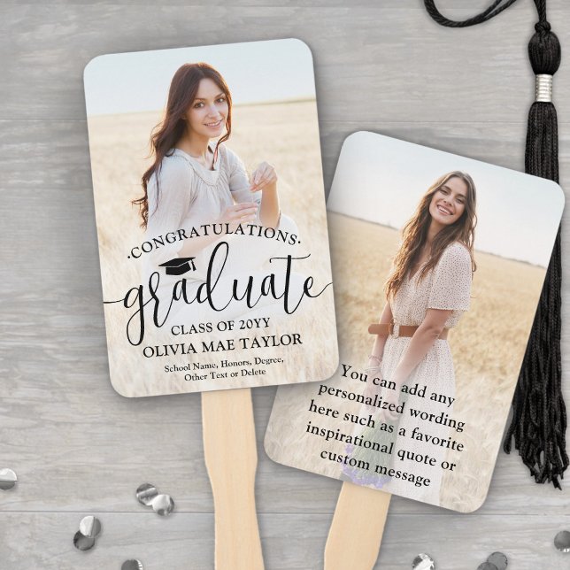 Modern Script 2 Photo Graduation Congratulations Fächer (Von Creator hochgeladen)