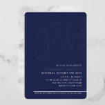 MODERN SCRIPT 40. Geburtstag Party blau Folieneinladung<br><div class="desc">von kat massard >>> https://linktr.ee/simplysweetpaperie <<< Ein trendiges, handgeschriebenes Einladungs-Design für Ihren 40. Geburtstag - ich habe die meisten Altersstufen im Geschäft TIP :: 1. Um Grafiken und Schriftart zu ändern/zu verschieben und mehr Text hinzuzufügen, klicken Sie auf den Button "Anpassen". - - - - - - - - -...</div>