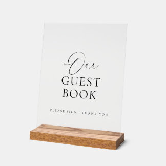Modern Script Acrylic Wedding Guest Book Sign