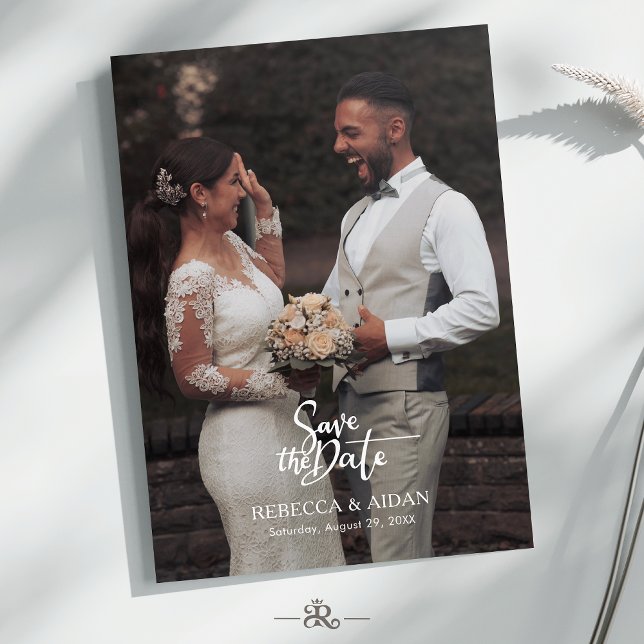 Modern Script All in One Photo Wedding Invitation (Créateur téléchargé)