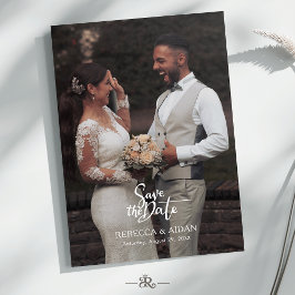 Modern Script All in One Photo Wedding Invitation Einladung