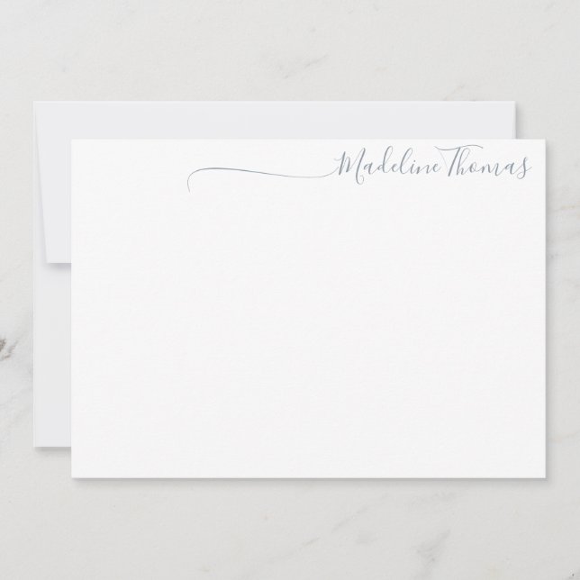 Modern Script Bale Blue Calligraphy name card Mitteilungskarte (Vorderseite)