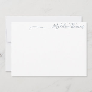Modern Script Bale Blue Calligraphy name card Mitteilungskarte