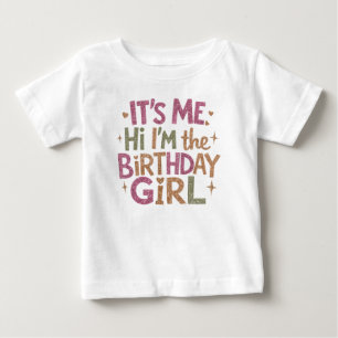 Modern Script Birthday Girl Baby Baby T-shirt