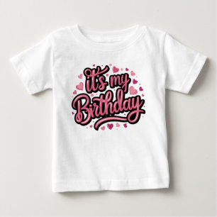 Modern Script Birthday Girl Baby T-shirt