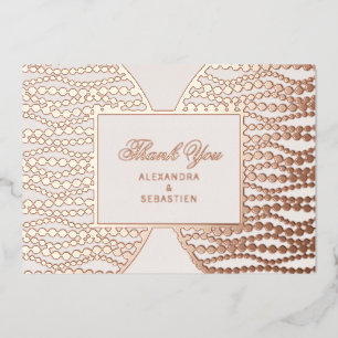 Modern Script Blush Pearl Vielen Dank Card Rose Go Folieneinladung