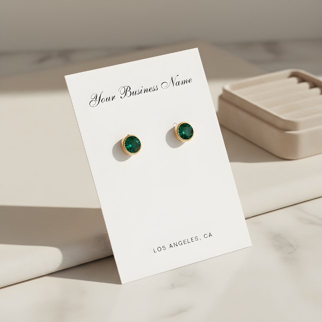 Modern Script Business Name Earring Holder Cards (Von Creator hochgeladen)