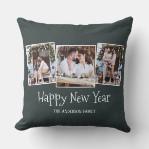 Modern Script Christmas Foto Throw Kissen