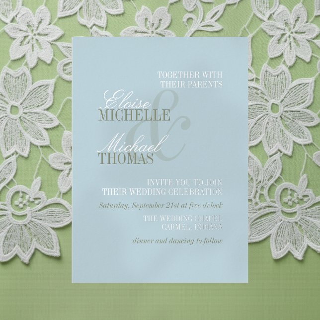 Modern Script Citrus Blue Formal Wedding Folieneinladung (Invite guest to your big day with this Modern Script Citrus Blue Formal Wedding Foil Invi)
