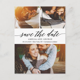 Modern Script EDITABLE COLOR Save the Date Postkarte