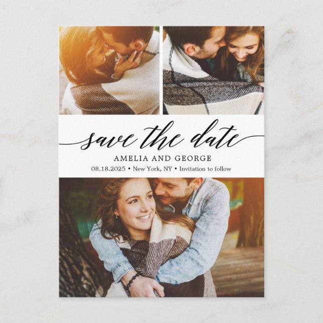 Modern Script EDITABLE COLOR Save the Date Postkarte (Vorderseite)