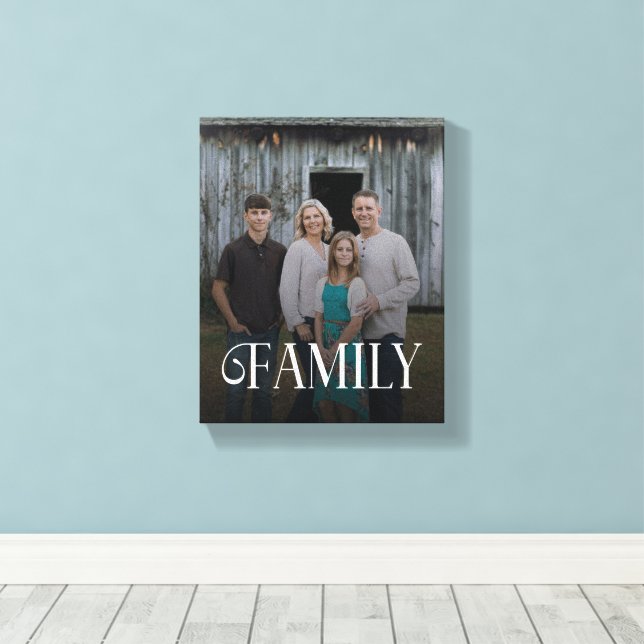 Modern Script Family Custom Photo Name  Leinwanddruck (Insitu (Holzboden))