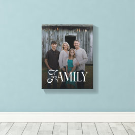 Modern Script Family Custom Photo Name  Leinwanddruck