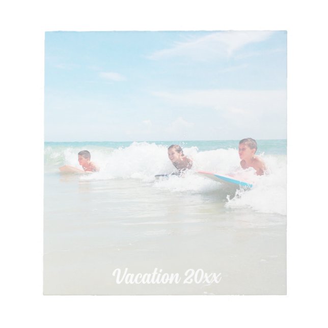 Modern Script Family Photo  Notizblock (Vorderseite)