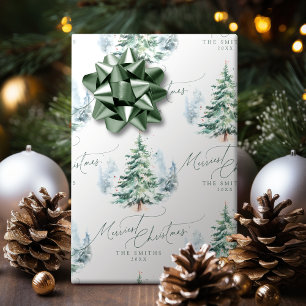 Modern Script Fichte Fröhliche Weihnachten Geschenkpapier