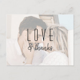 Modern Script Foto Wedding Thank You Card Postkarte
