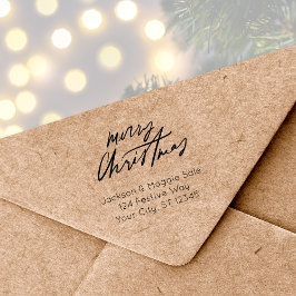 Modern Script Frohe Weihnachten Gummistempel