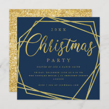 MODERN Script Gold Navy Foil Rahmen Weihnachtsweih