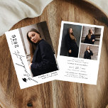 Modern Script Graduate 4 Photo Graduation Einladung<br><div class="desc">Celebrate your graduate’s milestone with this Modern Script 4 Photo Graduation Announcement, designed to beautifully showcase seven favorite photos in a clean, modern layout. Featuring elegant flowing script paired with minimalist typography, this personalized announcement highlights special memories while sharing the exciting news with family and friends. Perfect for high school...</div>