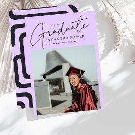 Modern Script Graduate Foto Geometric Abschluss Ankündigung