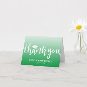Modern Script Green Abschluss Vielen Dank Karte