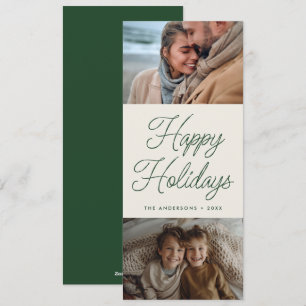 Modern Script Green Two Foto Hoch Weihnachten