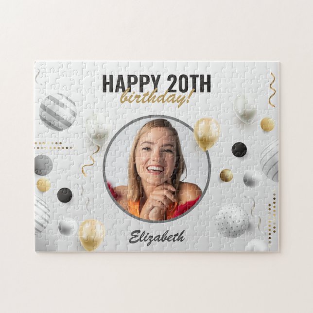 Modern Script Happy Birthday Custom Foto Gift (Horizontal)