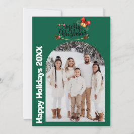 Modern Script Happy Holidays Arch 2 Photo Holiday Einladung