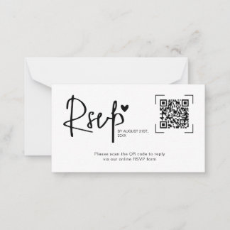 Modern Script Heart Wedding Online RSVP Cards Mitteilungskarte