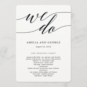 Modern Script Hochzeitsfeier Programm