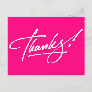 Modern Script Hot Pink Dankeschön Karte