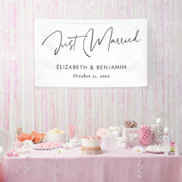 Modern Script 'Just Married' Banner - Personalisie