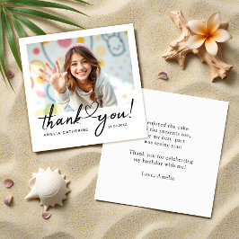 Modern Script Letting Budget Mini Danke Karte