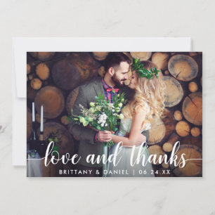 Modern Script Love et Merci Mariage Couple