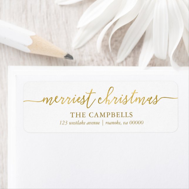 Modern Script "Merriest Christmas Label" (Insitu)