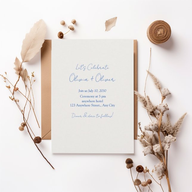 Modern Script Minimalist Wedding Invitation Einladung (Von Creator hochgeladen)