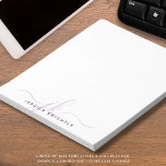 Modern Script Monogram Initials Minimalistisch Lil Notizblock<br><div class="desc">Personalisiert modernes Notizblock mit einfachen kalligraphischen Schriftzeichen oder Monogramm und Namen in hellen und dunklen lila. ÄNDERUNGEN: Der Textstil, die Farbe, die Schriftgröße und die Platzierung können geändert werden, indem Sie im Bereich PERSONALIZE für ein benutzerdefiniertes Aussehen auf CUSTOMIZE FURTHER klicken oder indem Sie den Designer über Zazzle Chat oder...</div>